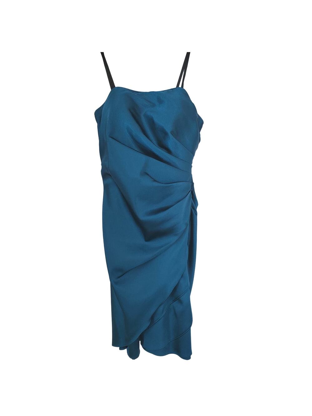 Xscape Strapless Satin Teal Cocktail Dress Size 4